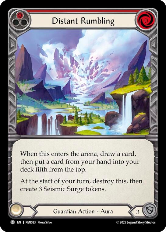 Image for Distant Rumbling (Red) (PEN023) [Compendium of Rathe] - Flesh and Blood TCG