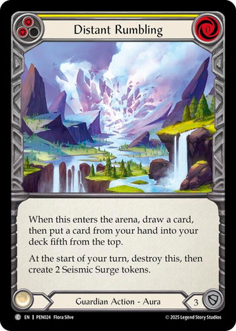 Image for Distant Rumbling (Yellow) (PEN024) [Compendium of Rathe] - Flesh and Blood TCG