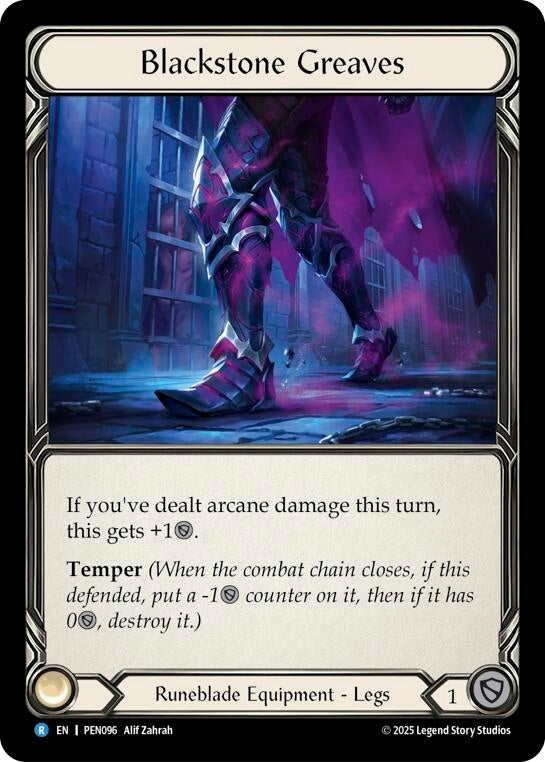 Image for Blackstone Greaves (PEN096) [Compendium of Rathe] - Flesh and Blood TCG
