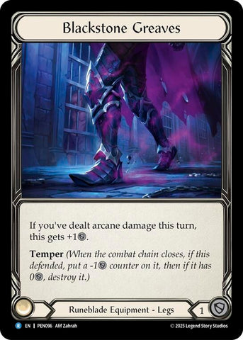 Image for Blackstone Greaves (PEN096) [Compendium of Rathe] - Flesh and Blood TCG