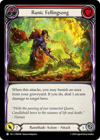 Image for Runic Fellingsong (Red) (PEN100) [Compendium of Rathe] - Flesh and Blood TCG