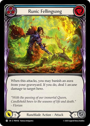 Image for Runic Fellingsong (Blue) (PEN102) [Compendium of Rathe] - Flesh and Blood TCG