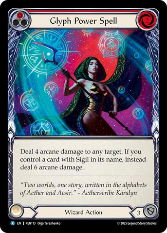 Image for Glyph Power Spell (Red) (PEN113) [Compendium of Rathe] - Flesh and Blood TCG