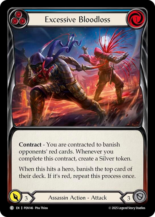 Image for Excessive Bloodloss (Blue) (PEN146) [Compendium of Rathe] - Flesh and Blood TCG