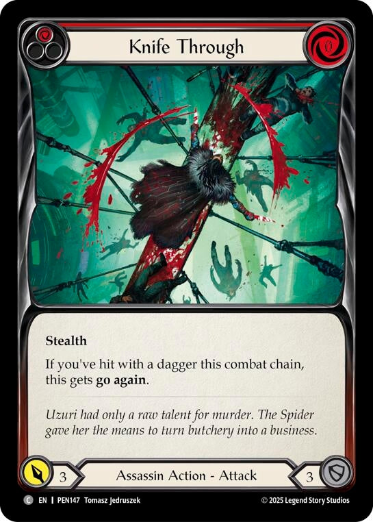 Image for Knife Through (Red) (PEN147) [Compendium of Rathe] - Flesh and Blood TCG