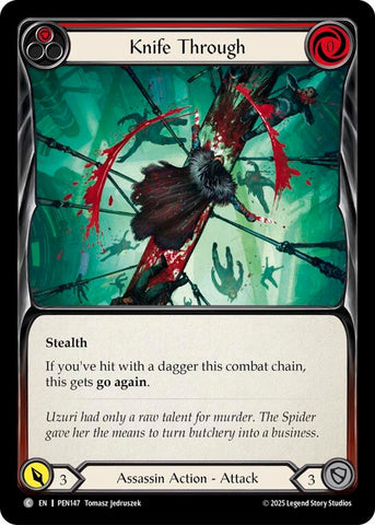 Image for Knife Through (Red) (PEN147) [Compendium of Rathe] - Flesh and Blood TCG