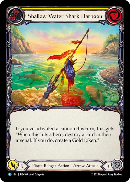 Image for Shallow Water Shark Harpoon (Yellow) (PEN166) [Compendium of Rathe] - Flesh and Blood TCG