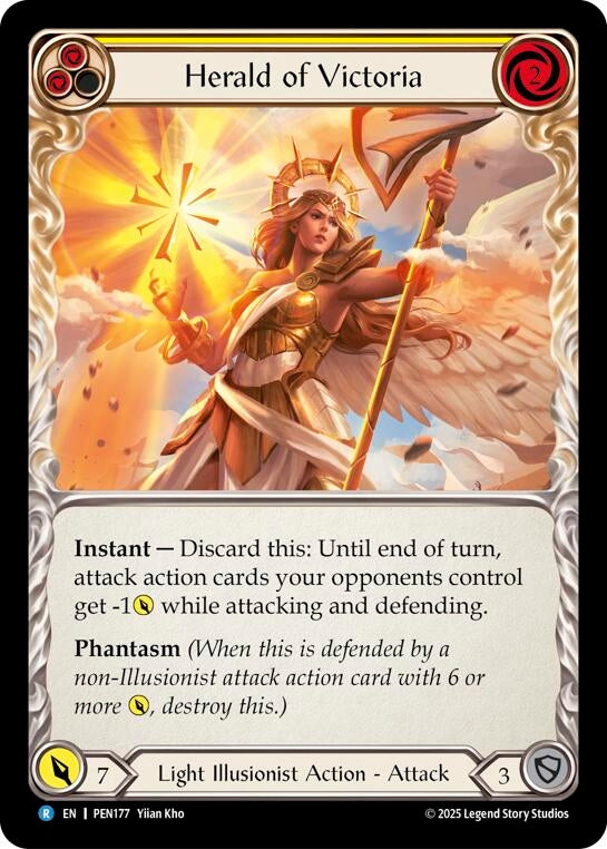 Image for Herald Of Victoria (Yellow) (PEN177) [Compendium of Rathe] - Flesh and Blood TCG