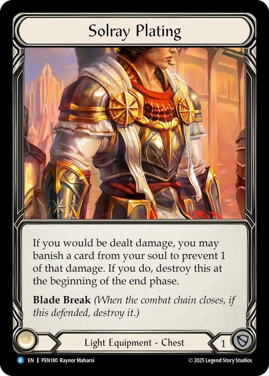 Image for Solray Plating (PEN180) [Compendium of Rathe] - Flesh and Blood TCG
