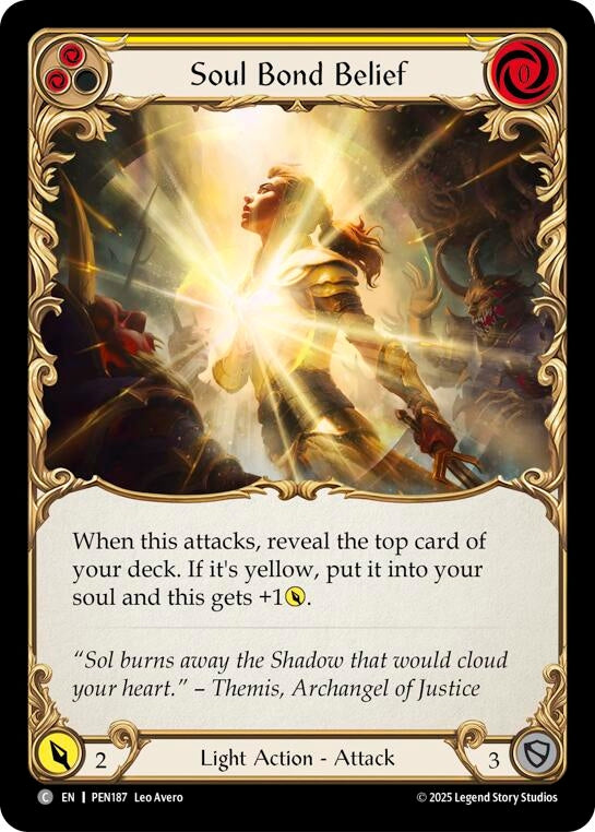 Image for Soul Bond Belief (Yellow) (PEN187) [Compendium of Rathe] - Flesh and Blood TCG