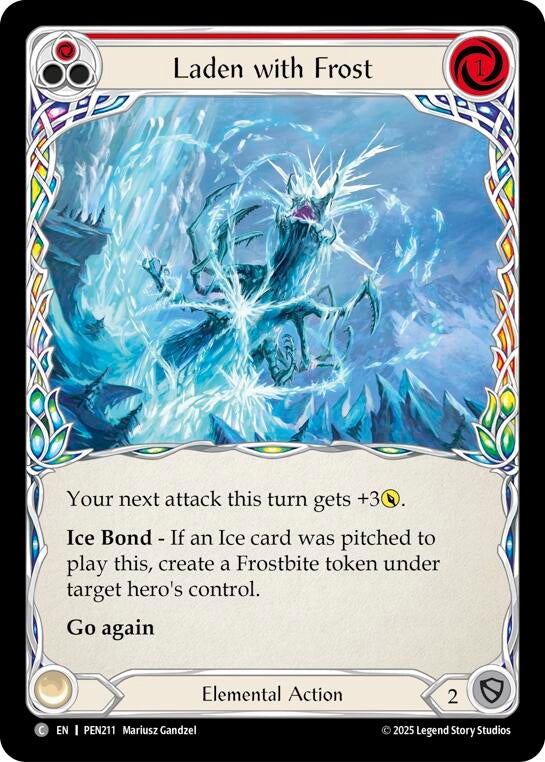 Image for Laden With Frost (Red) (PEN211) [Compendium of Rathe] - Flesh and Blood TCG