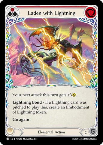 Image for Laden With Lightning (Red) (PEN212) [Compendium of Rathe] - Flesh and Blood TCG