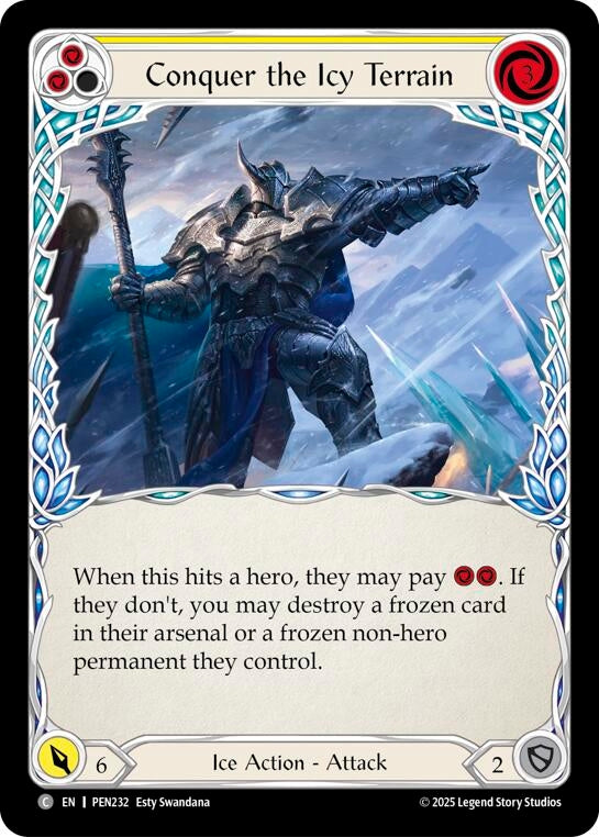 Image for Conquer The Icy Terrain (Yellow) (PEN232) [Compendium of Rathe] - Flesh and Blood TCG