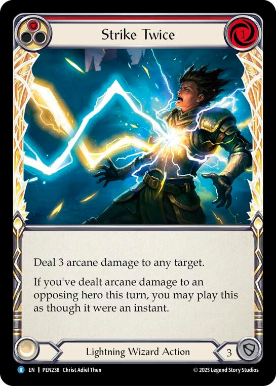 Image for Strike Twice (Red) (PEN238) [Compendium of Rathe] - Flesh and Blood TCG
