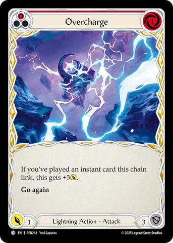 Image for Overcharge (Red) (PEN243) [Compendium of Rathe] - Flesh and Blood TCG