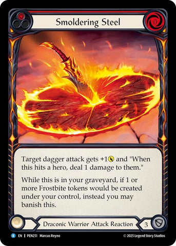 Image for Smoldering Steel (Red) (PEN251) [Compendium of Rathe] - Flesh and Blood TCG