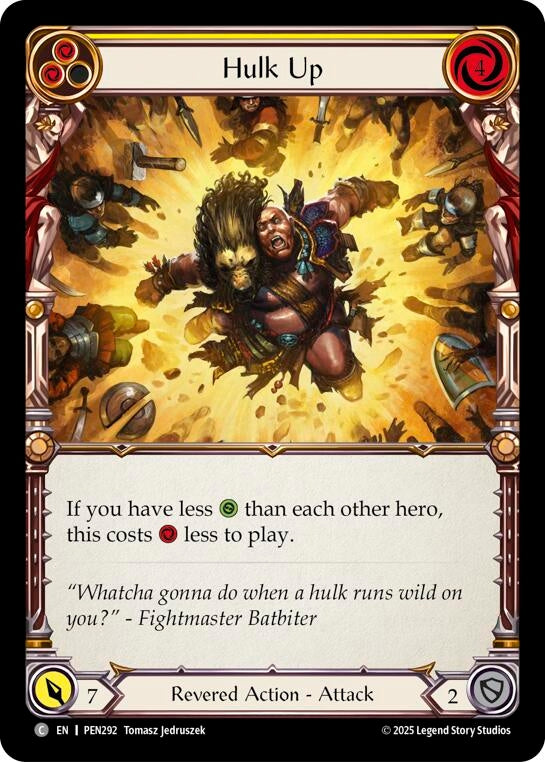 Image for Hulk Up (Yellow) (PEN292) [Compendium of Rathe] - Flesh and Blood TCG