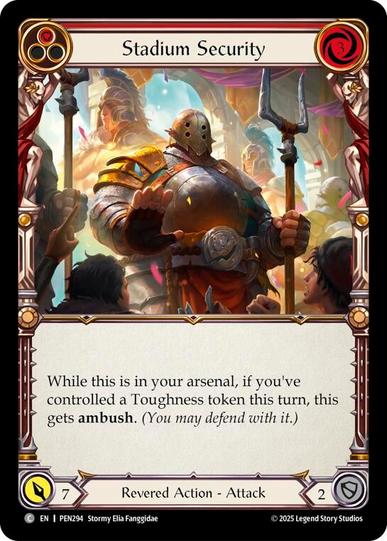 Image for Stadium Security (Red) (PEN294) [Compendium of Rathe] - Flesh and Blood TCG