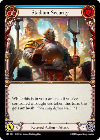 Image for Stadium Security (Blue) (PEN296) [Compendium of Rathe] - Flesh and Blood TCG