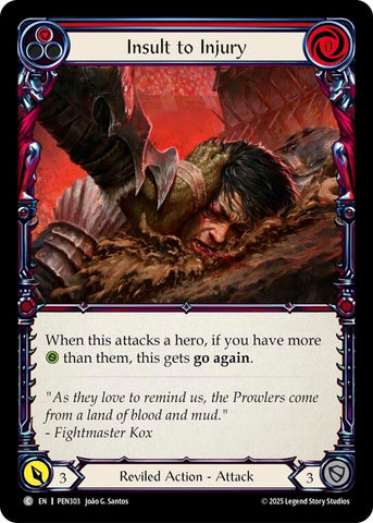 Image for Insult To Injury (Red) (PEN303) [Compendium of Rathe] - Flesh and Blood TCG