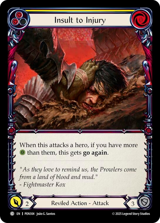 Image for Insult To Injury (Yellow) (PEN304) [Compendium of Rathe] - Flesh and Blood TCG