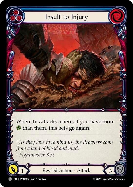 Image for Insult To Injury (Blue) (PEN305) [Compendium of Rathe] - Flesh and Blood TCG