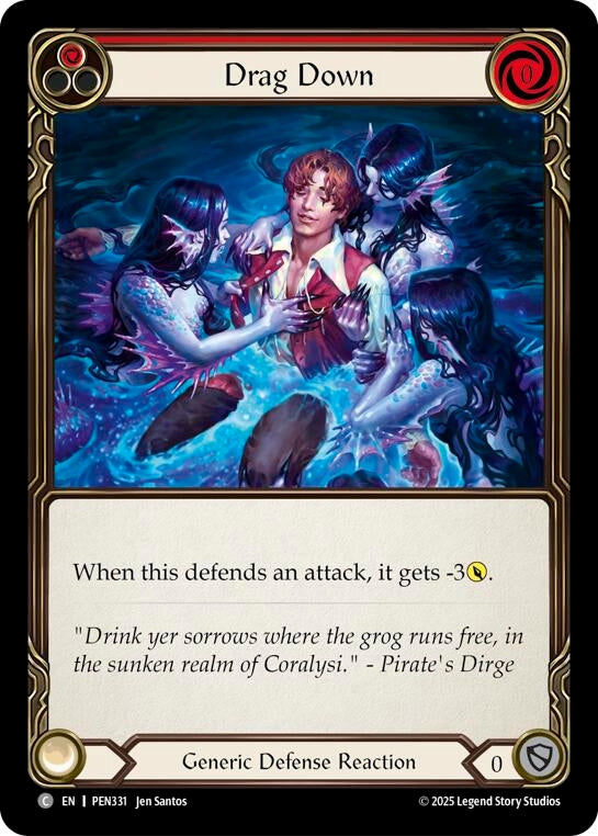 Image for Drag Down (Red) (PEN331) [Compendium of Rathe] - Flesh and Blood TCG