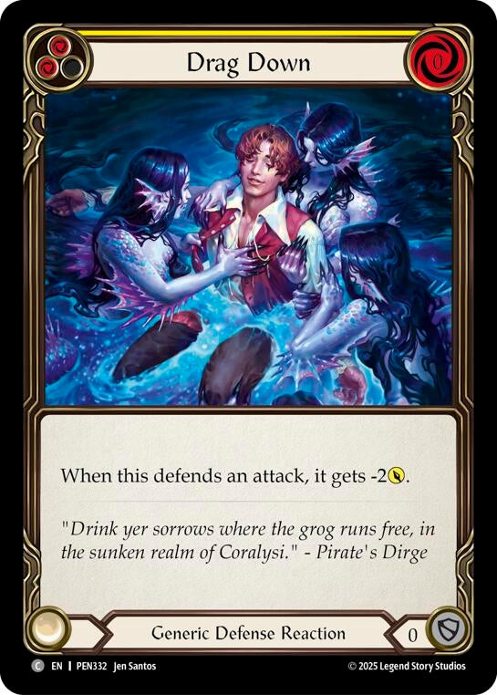 Image for Drag Down (Yellow) (PEN332) [Compendium of Rathe] - Flesh and Blood TCG