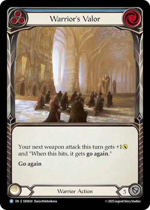 Image for Warrior's Valor (Blue) (SDO034) [Silver Age Chapter 2] - Flesh and Blood TCG