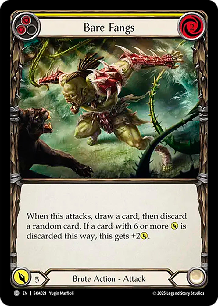 Image for Bare Fangs (Yellow) (SKA021) [Silver Age Chapter 1] - Flesh and Blood TCG