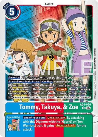 Image for Tommy, Takuya, & Zoe (AD1-020 R) [Advanced Booster Digimon Generation] - Digimon Card Game