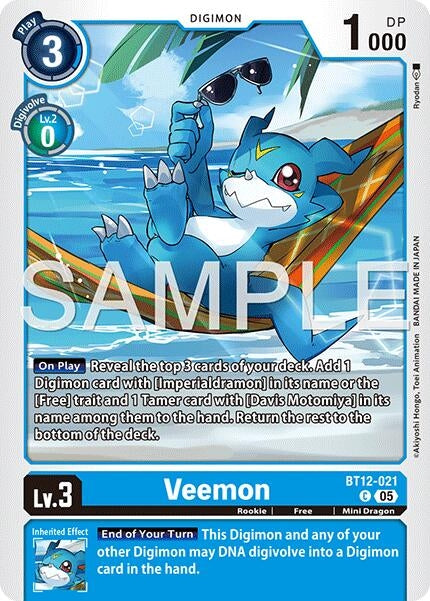 Image for Veemon - BT12-021 (Reprint) (BT12-021 C) [Advanced Booster Digimon Generation] - Digimon Card Game