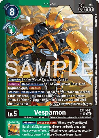 Image for Vespamon (Limited Foil) (EX11-031 U) [Dawn of Liberator] - Digimon Card Game