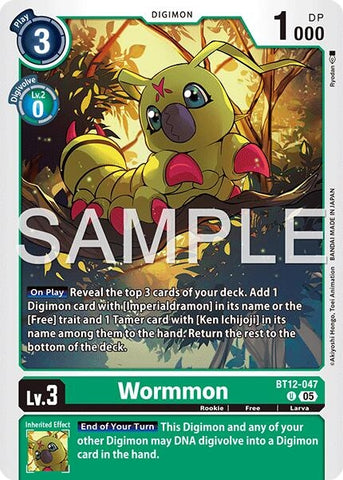 Image for Wormmon - BT12-047 (Reprint) (BT12-047 U) [Advanced Booster Digimon Generation] - Digimon Card Game