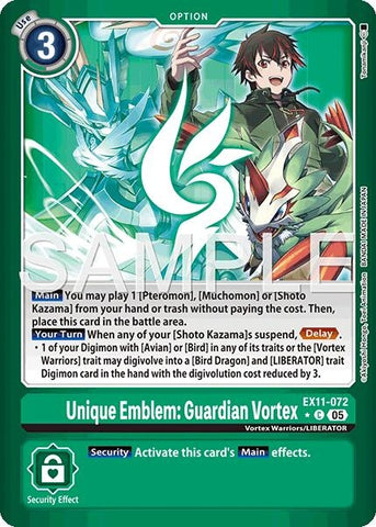 Image for Unique Emblem: Guardian Vortex (Limited Foil) (EX11-072 C) [Dawn of Liberator] - Digimon Card Game