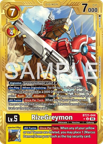 Image for RizeGreymon - BT21-044 (Gold Border) (BT21-044 U) [Advanced Booster Digimon Generation] - Digimon Card Game