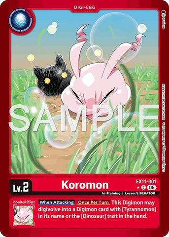 Image for Koromon (Limited Foil) (EX11-001 C) [Dawn of Liberator] - Digimon Card Game