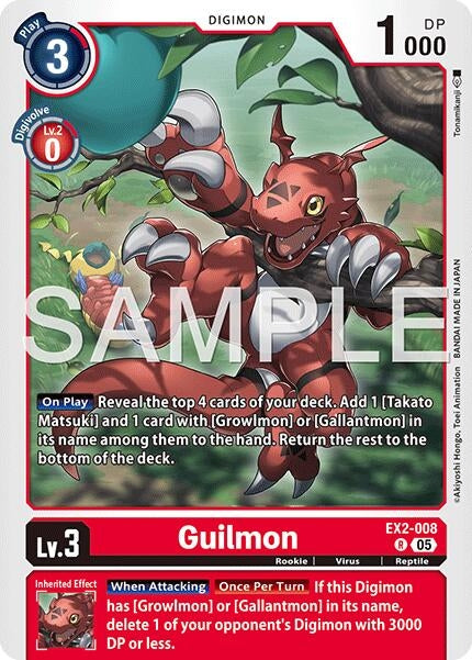 Image for Guilmon - EX2-008 (Reprint) (EX2-008 R) [Advanced Booster Digimon Generation] - Digimon Card Game
