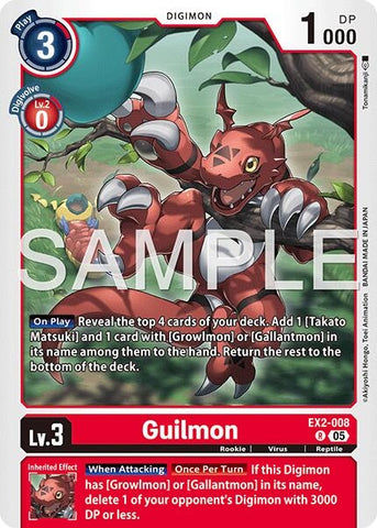 Image for Guilmon - EX2-008 (Reprint) (EX2-008 R) [Advanced Booster Digimon Generation] - Digimon Card Game