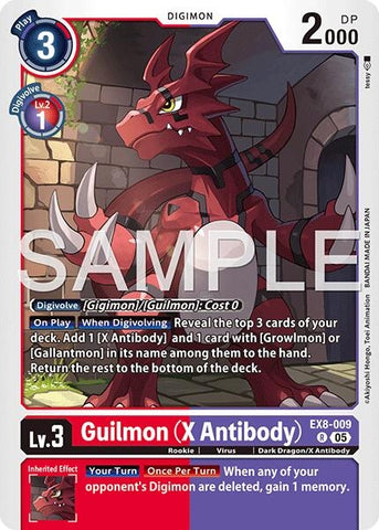 Image for Guilmon (X Antibody) (Reprint) (EX8-009 R) [Advanced Booster Digimon Generation] - Digimon Card Game