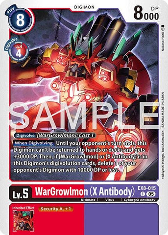 Image for WarGrowlmon (X Antibody) (Reprint) (EX8-015 C) [Advanced Booster Digimon Generation] - Digimon Card Game