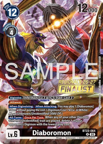 Image for Diaboromon (Regionals 26-27 Season 1 Finalist) (BT22-064 R) [Cyber Eden] - Digimon Card Game