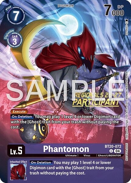 Image for Phantomon (Regionals 26-27 Season 1 Participant) (BT20-072 U) [Release Special Booster 2.5] - Digimon Card Game