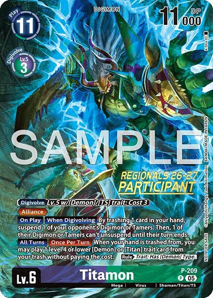 Image for Titamon (Regionals 26-27 Season 1 Participant) (P-209 P) [Digimon Promotion Cards] - Digimon Card Game