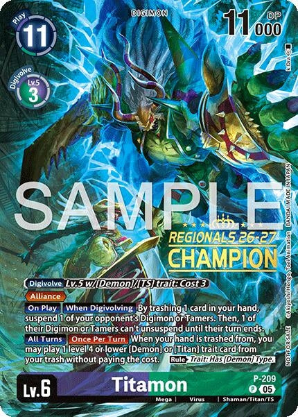 Image for Titamon (Regionals 26-27 Season 1 Champion) (P-209 P) [Digimon Promotion Cards] - Digimon Card Game