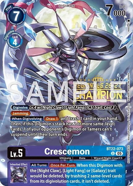 Image for Crescemon (Regionals 26-27 Season 1 Champion) (BT22-073 U) [Cyber Eden] - Digimon Card Game