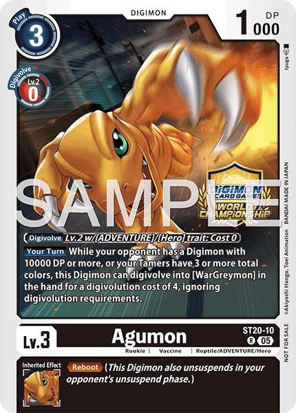 Image for Agumon (World Championship 26–27 Regionals Season 1) (ST20-10 R) [Starter Deck 20: Protector of Light] - Digimon Card Game