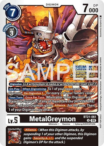 Image for MetalGreymon (World Championship 26–27 Regionals Season 1) (BT21-061 U) [World Convergence] - Digimon Card Game