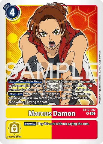 Image for Marcus Damon - BT12-092 (Reprint) (BT12-092 R) [Advanced Booster Digimon Generation] - Digimon Card Game