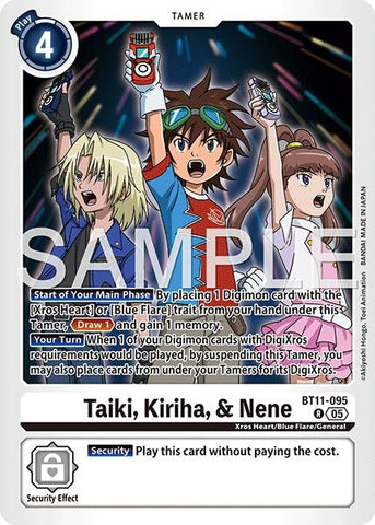 Image for Taiki, Kiriha, & Nene (Reprint) (BT11-095 R) [Advanced Booster Digimon Generation] - Digimon Card Game